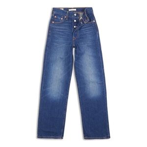 Levi’s Ribcage Straight Dark Wash Jeans